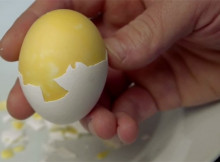 The future is now. Make a scrambled hard boiled egg